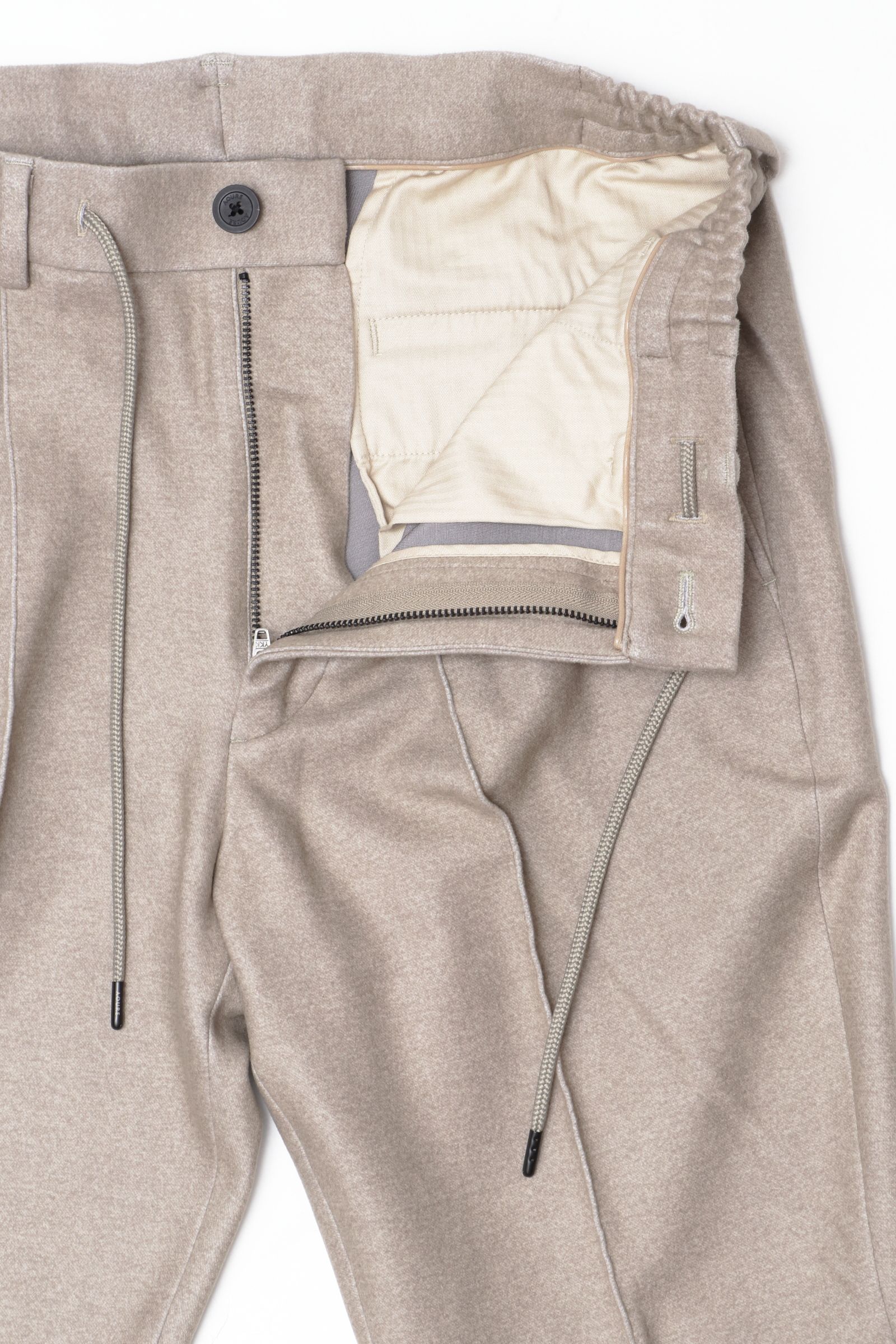 【セットアップあり】"THE FIRST CLASS" CERVINO ウォームジャージ 1プリーツ テーパード イージースラックス / LBEG ライトベージュ