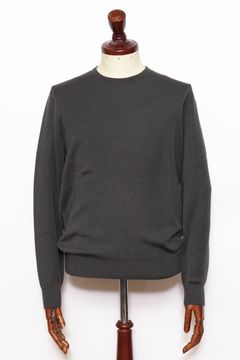 lussoシリーズ #7417 18G カシミヤシルク クルーネック ロングスリーブ ニット / SPACE GRAY スペースグレー