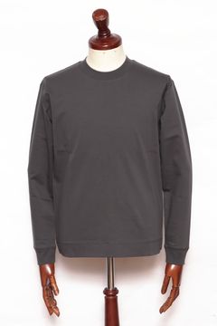 PABLO シルケット加工コットン ロングスリーブ カットソー / チャコールグレー