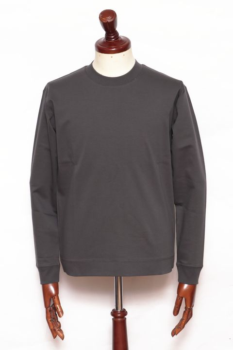 PABLO シルケット加工コットン ロングスリーブ カットソー / チャコールグレー