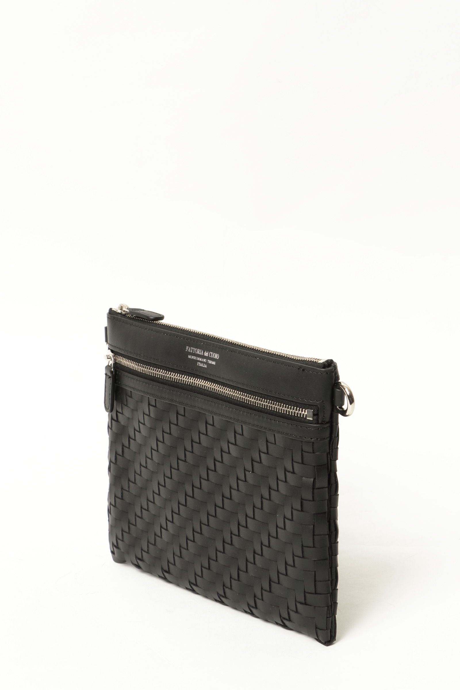 KELLY 2 メッシュレザー フラットポーチ / ブラック