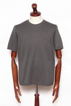 JG000206U ジャージニットエフェクト コットン クルーネック Tシャツ / グレー