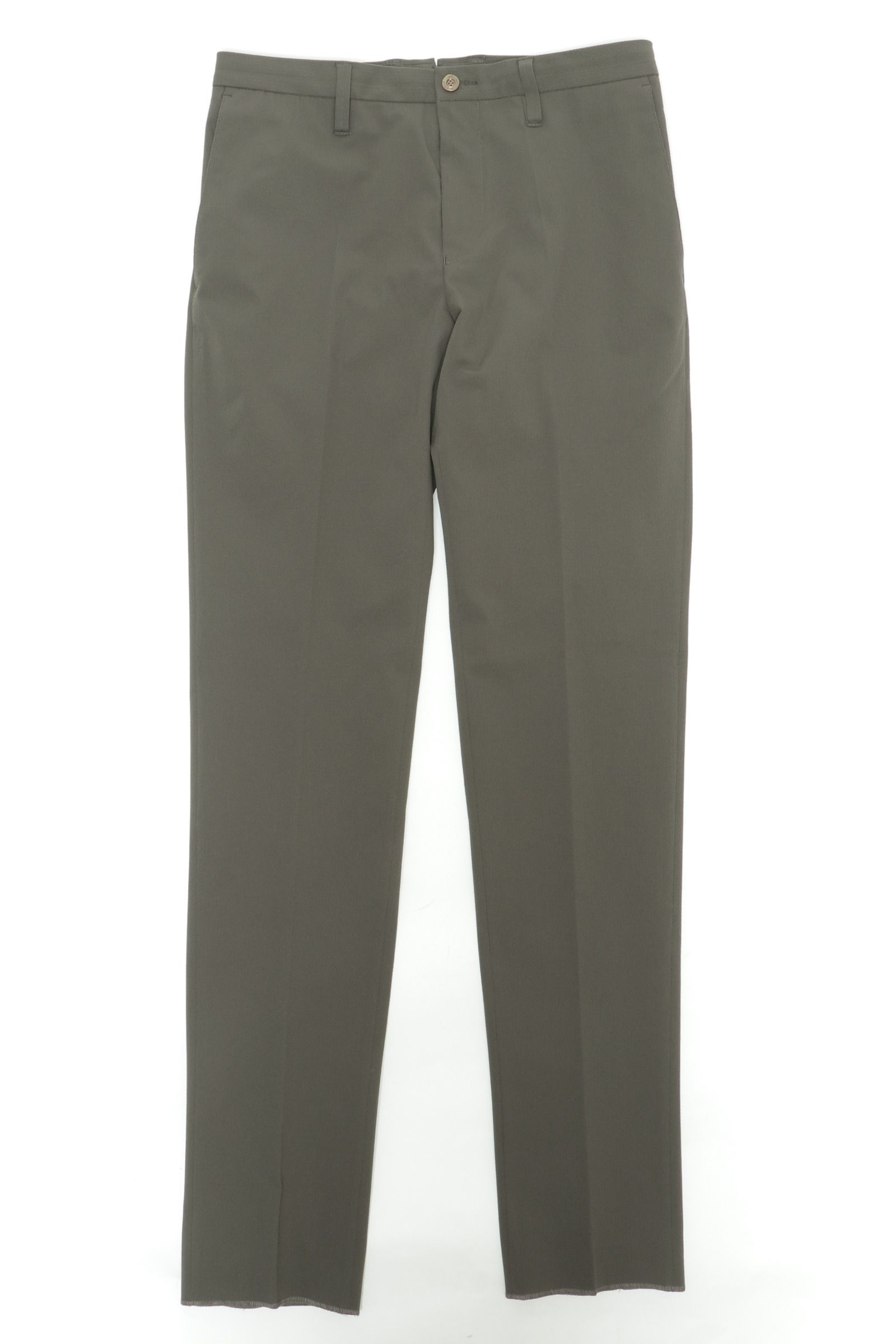 DOBBY SUCKER PANTS ストレッチ ポリエステル ドビーサッカー織り スリムフィット パンツ / オリーブ