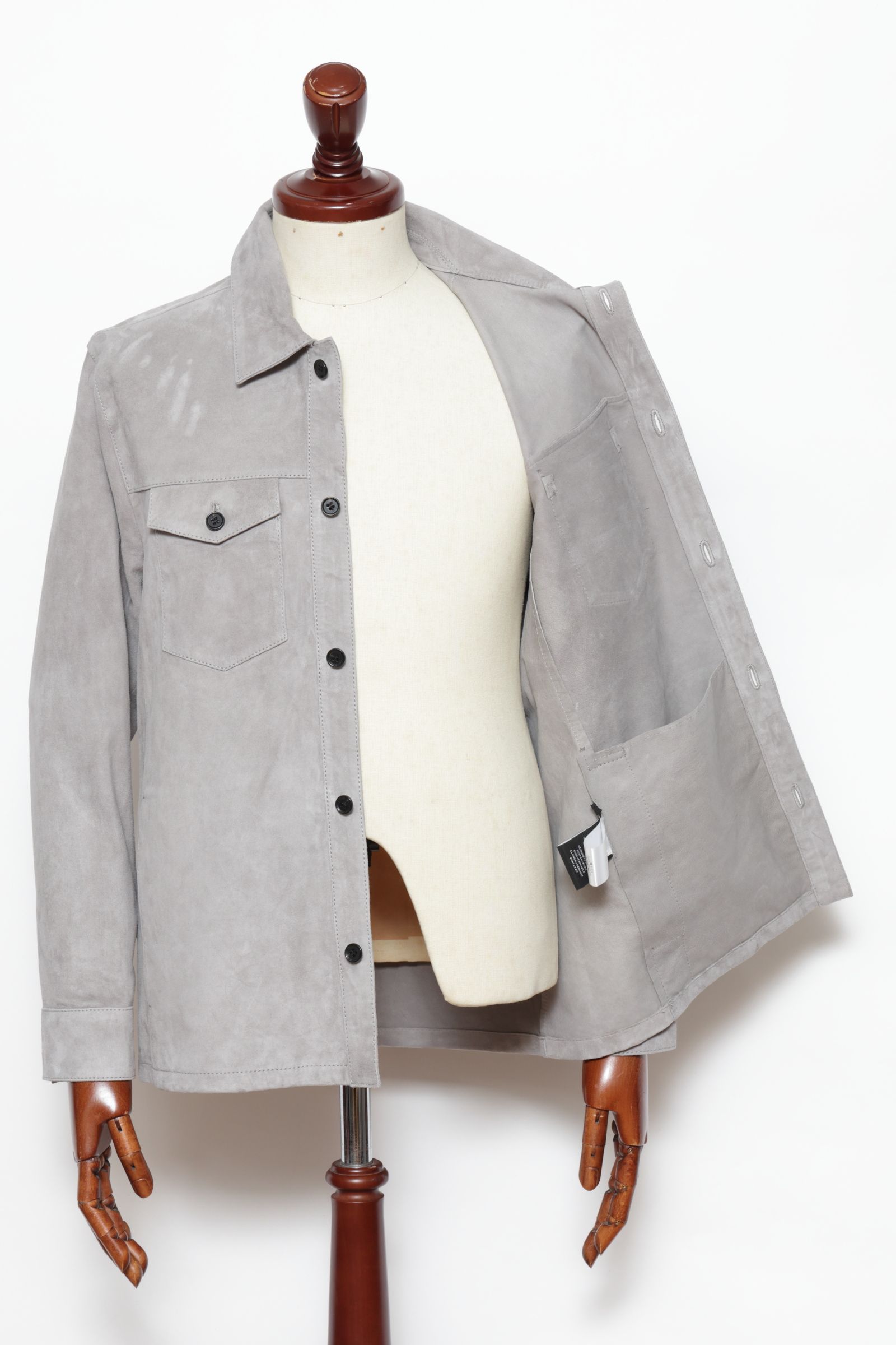 DEX ゴートスウェード シャツジャケット / LIGHT GREY ライトグレー