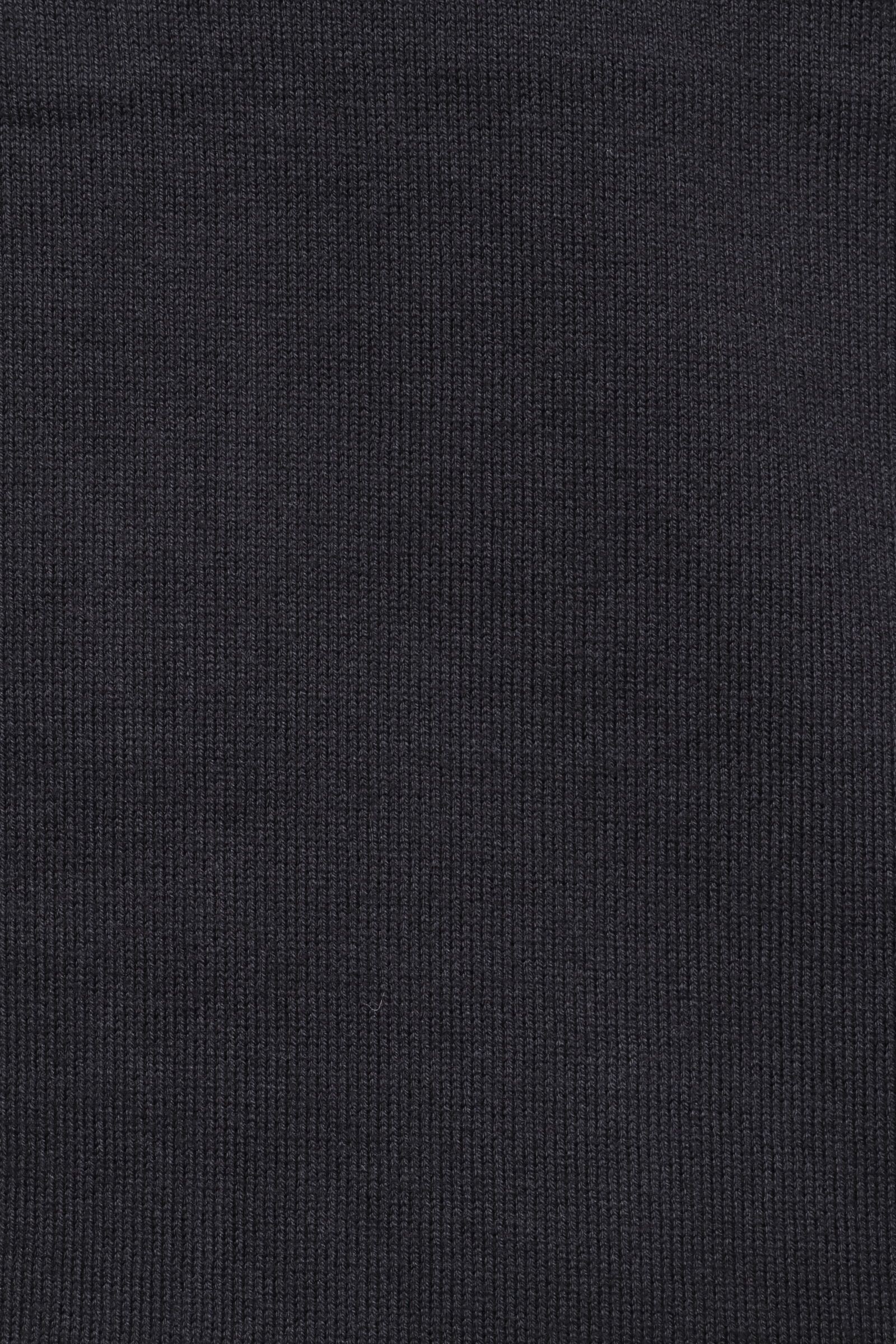 12G ハイゲージ ソフトコットン ソリッド クルーネック ニット長袖Tシャツ/ ブラック 099