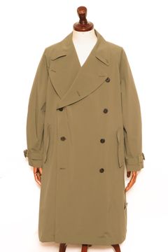 【半裏、無双仕立て】撥水ポリエステル タイプライター トレンチ / ダークベージュ