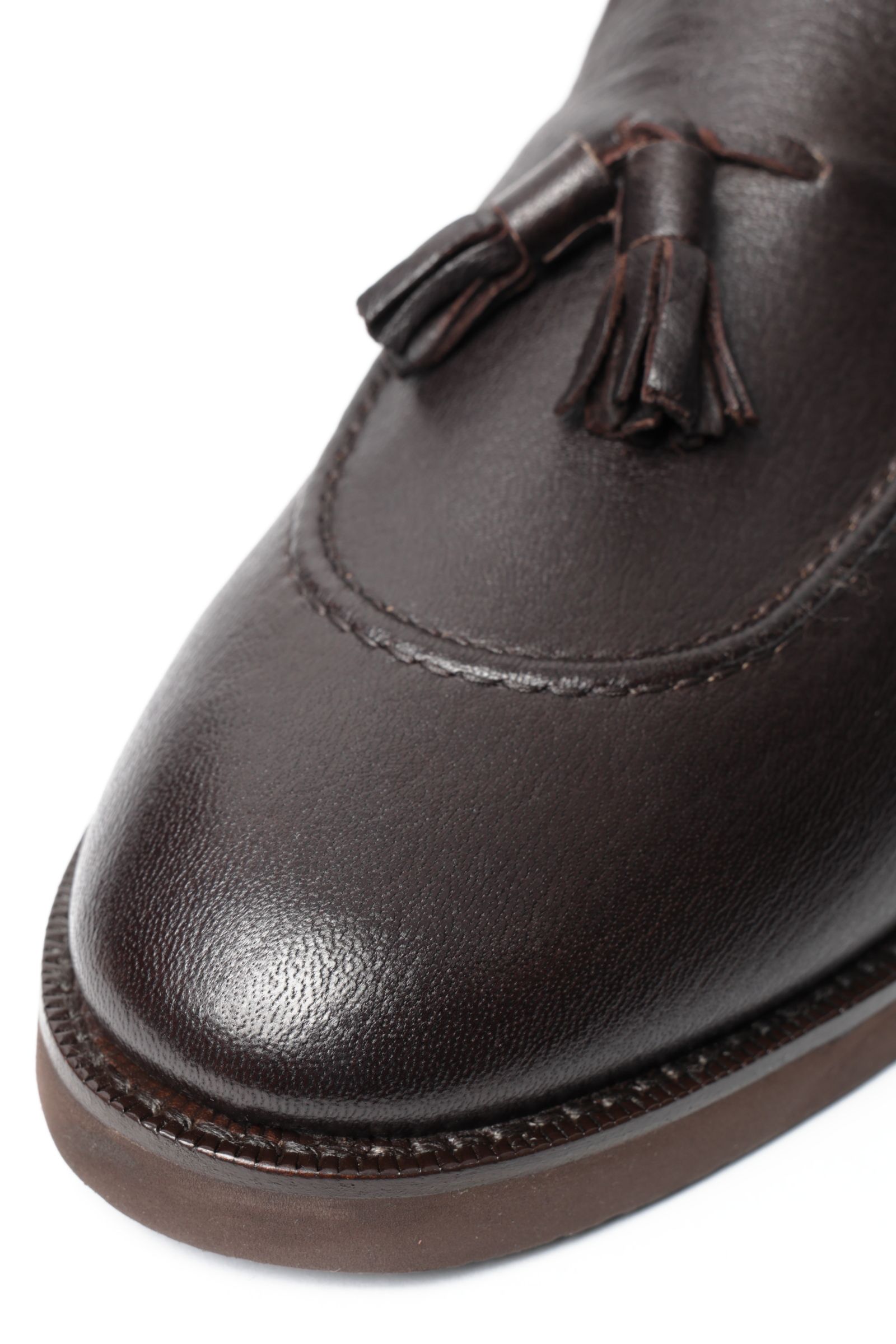 【スーパーふにゃ男】ディアスキン 鹿革 タッセルローファー シューズ 革靴 / ダークブラウン