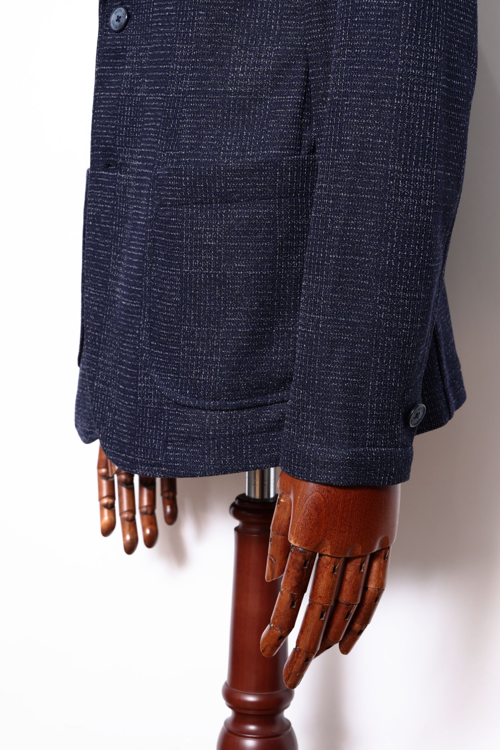 ストレッチ ジャージ シャドーチェック 2B ジャケット  / ネイビー