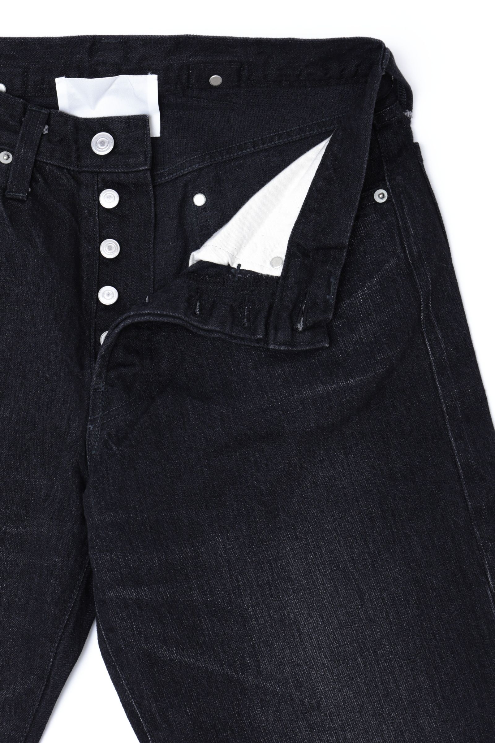 CINCH BACK BAGGY JEANS ユーズド加工 ワイド デニムパンツ / BLACK USED ブラック