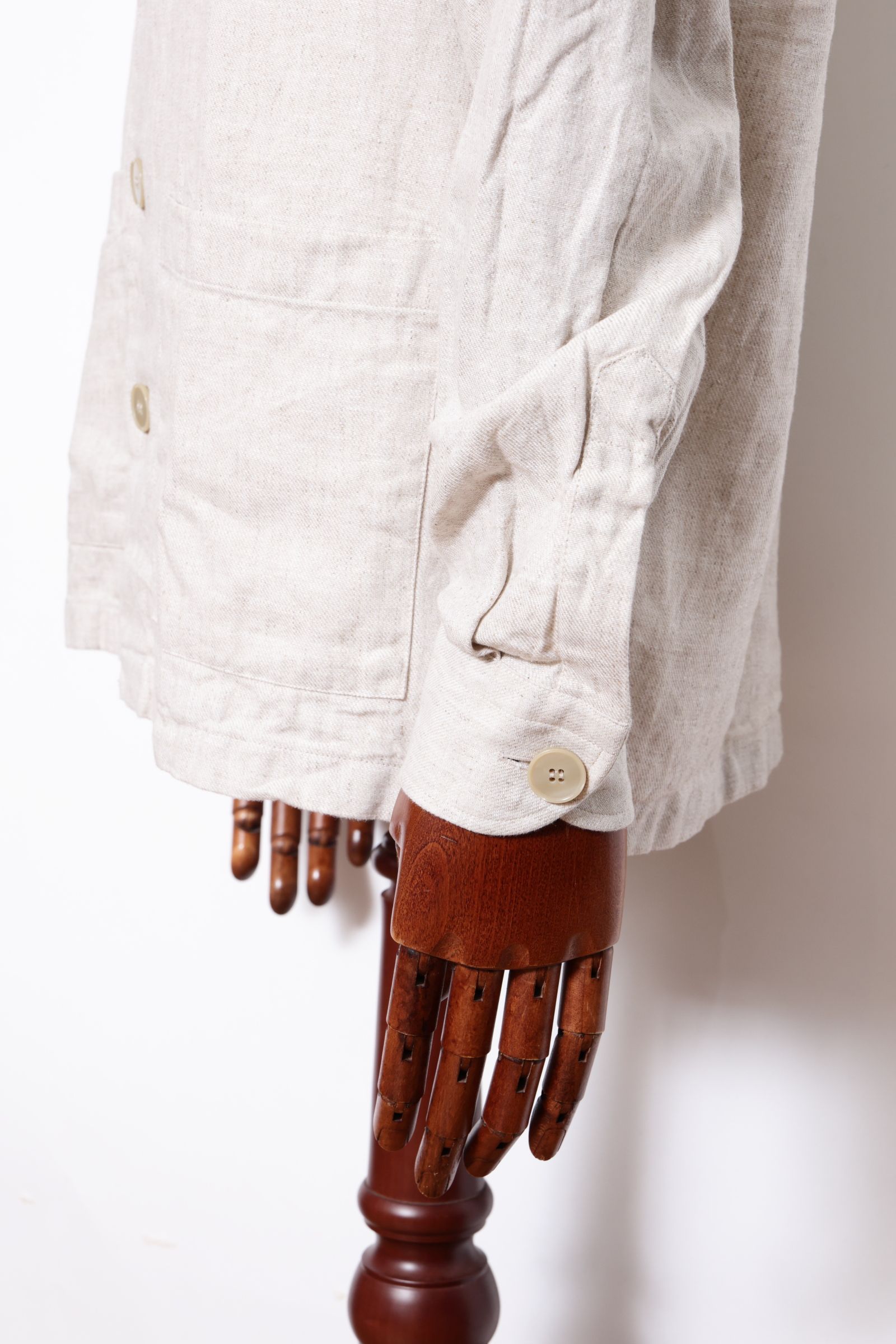 GR401L コットンリネン カバーオール シャツジャケット / ベージュ