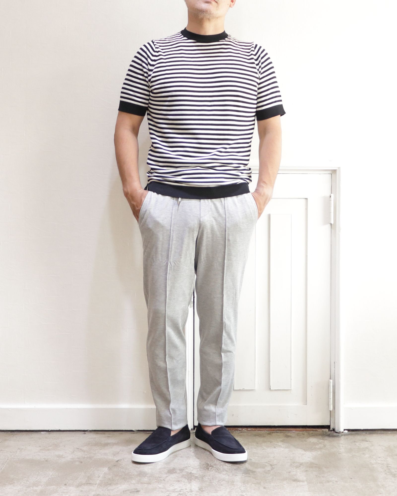 【新品未使用】FILIPPO DE LAURENTIIS ボーダーニットT Brilla per il gusto tシャツ FILIPPO DE LAURENTIIS / パイル