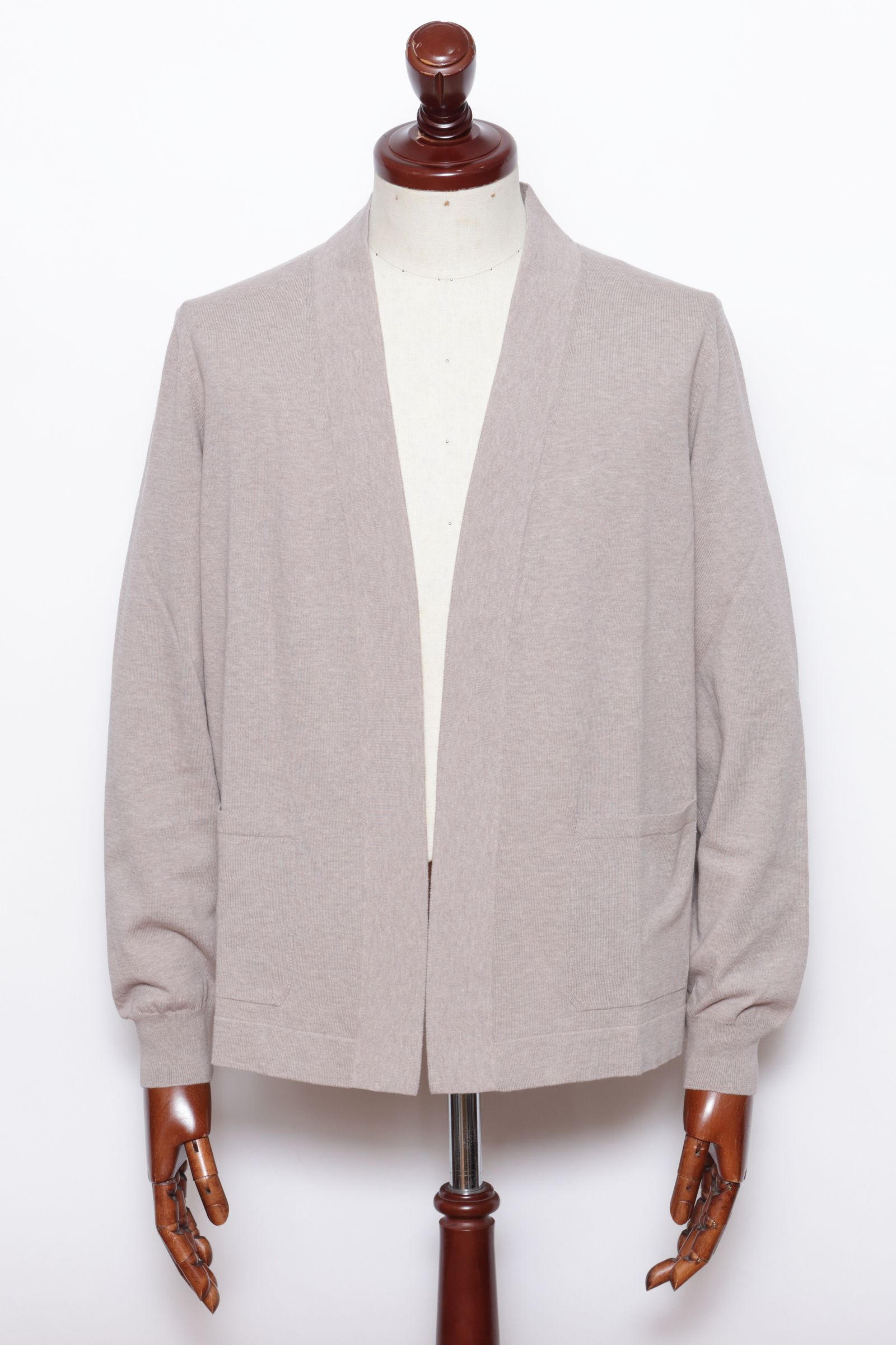 フレッシュコットン 12G ボタンレス カーディガン  / トープ 101