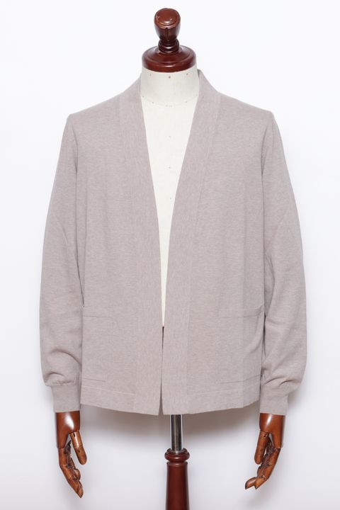 フレッシュコットン 12G ボタンレス カーディガン  / トープ 101