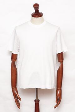 JG000206U ジャージニットエフェクト コットン クルーネック Tシャツ / ホワイト