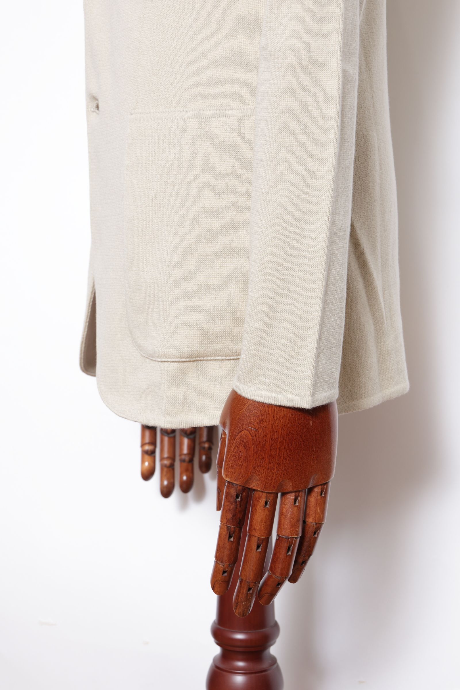 ALJM コットン ニット 2B ジャケット  / ベージュ 02120