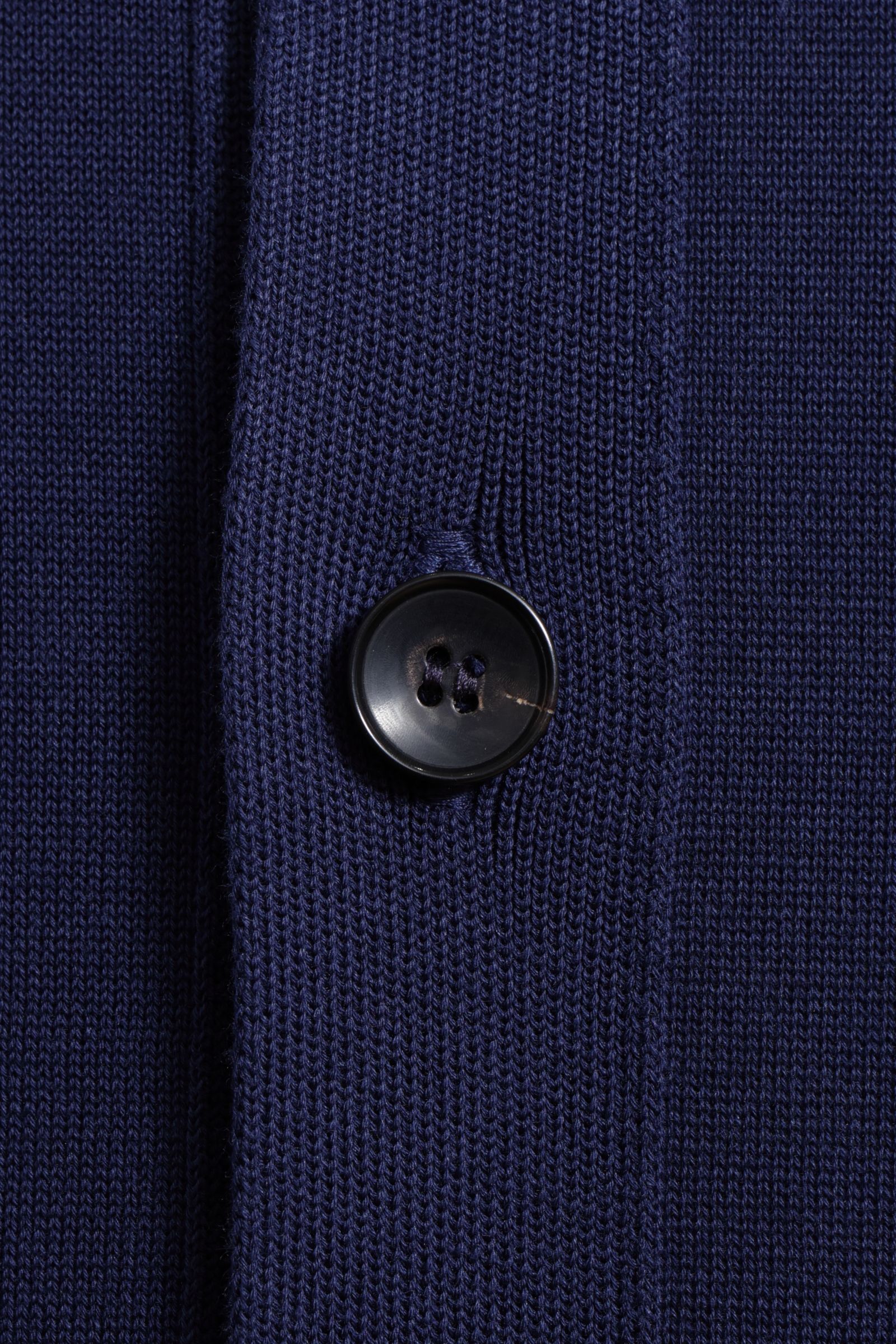 BB3MLT クレープ コットン ニット ハイゲージ スタンドカラー カーディガン / ネイビー 0880