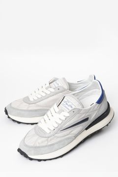 Athleta ナイロン × スウェード ランシュータイプ スニーカー / ライトグレー