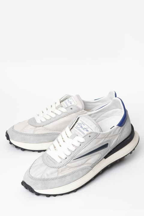 Athleta ナイロン × スウェード ランシュータイプ スニーカー / ライトグレー