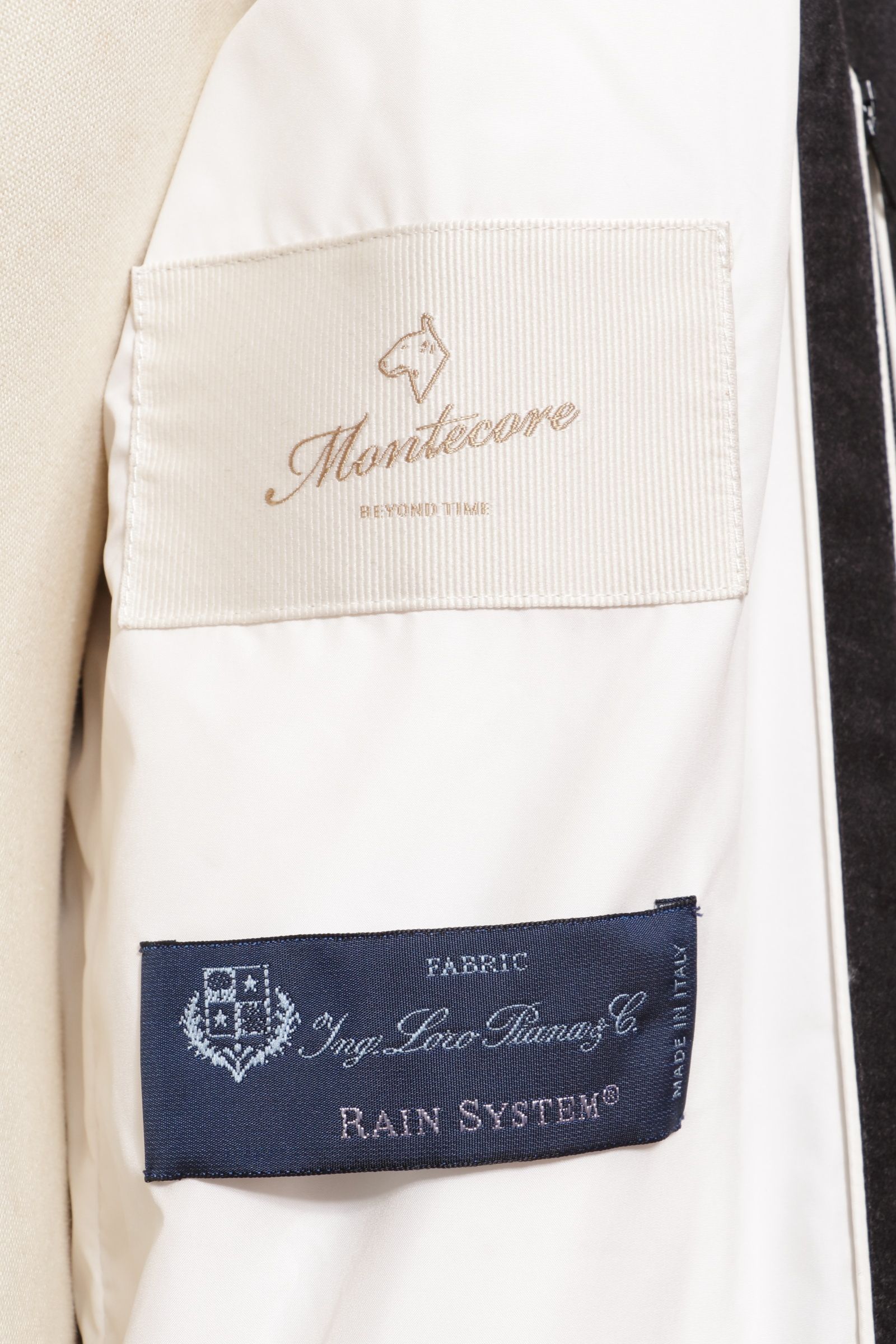 MONCLERキャップ 塩化ビニールコーティング レオパード MONTECORE - LoloPiana RAINSYSTEM ウールシルク シェル