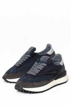 ATHLETA WAX BLUE ナイロン × スウェード ランシュータイプ スニーカー / ネイビー