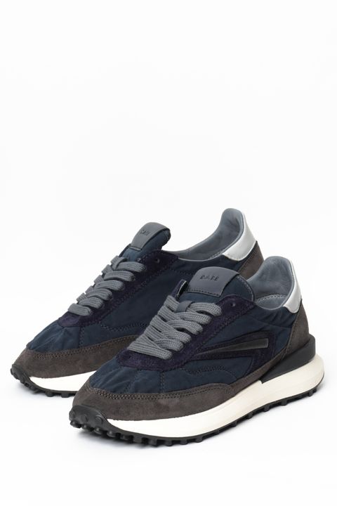 ATHLETA WAX BLUE ナイロン × スウェード ランシュータイプ スニーカー / ネイビー