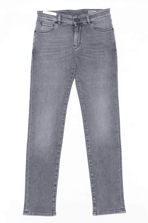 SWING / SUPERSLIM FIT コットン ポリエステル ストレッチ ウォッシュド ブラック デニムパンツ / ライトグレー