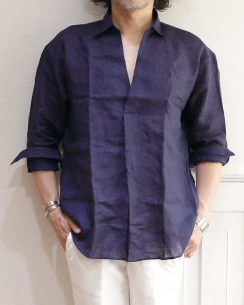 COLONY CLOTHING コロニークロージング リネンカプリシャツを使用したリゾート風コーデ
