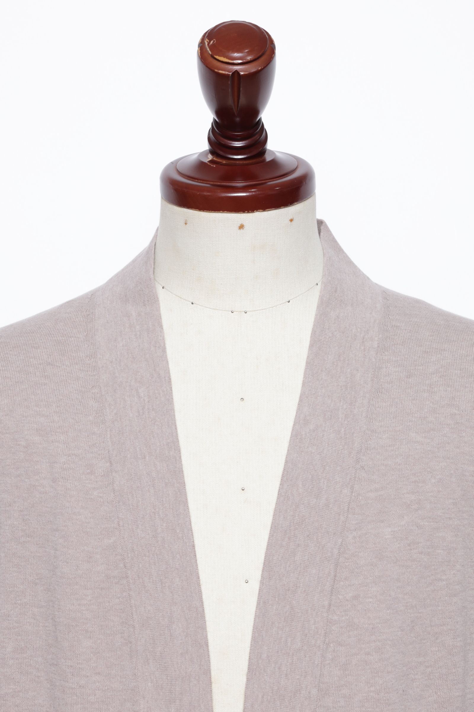 フレッシュコットン 12G ボタンレス カーディガン  / トープ 101