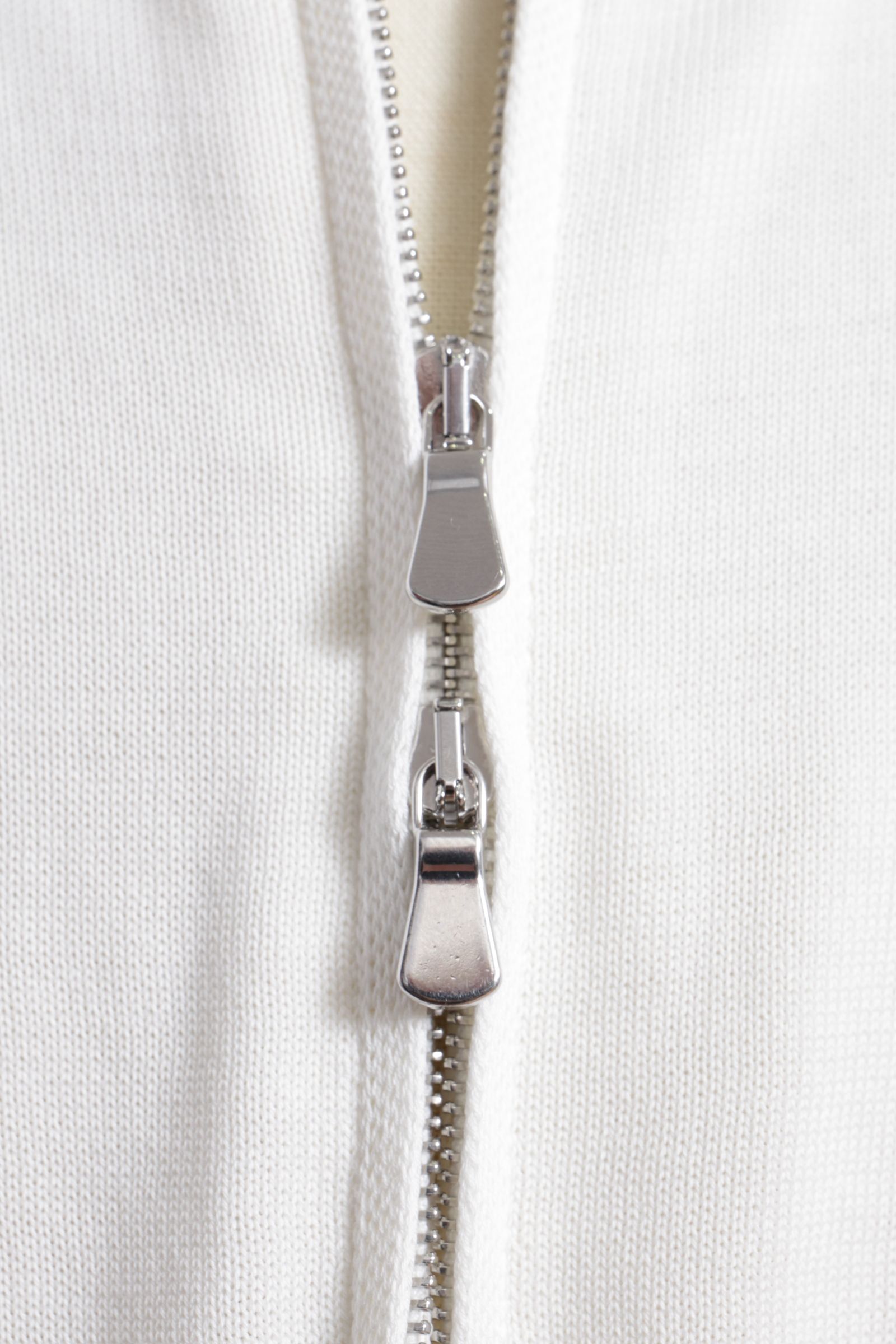 BZ1ML クレープコットン MA-1型 ジップアップニット / アイボリー 0020