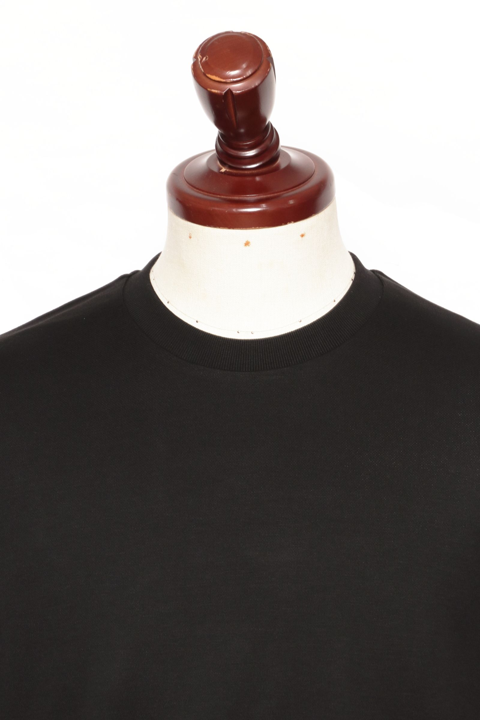 JG000206U ジャージニットエフェクト コットン クルーネック Tシャツ / ブラック