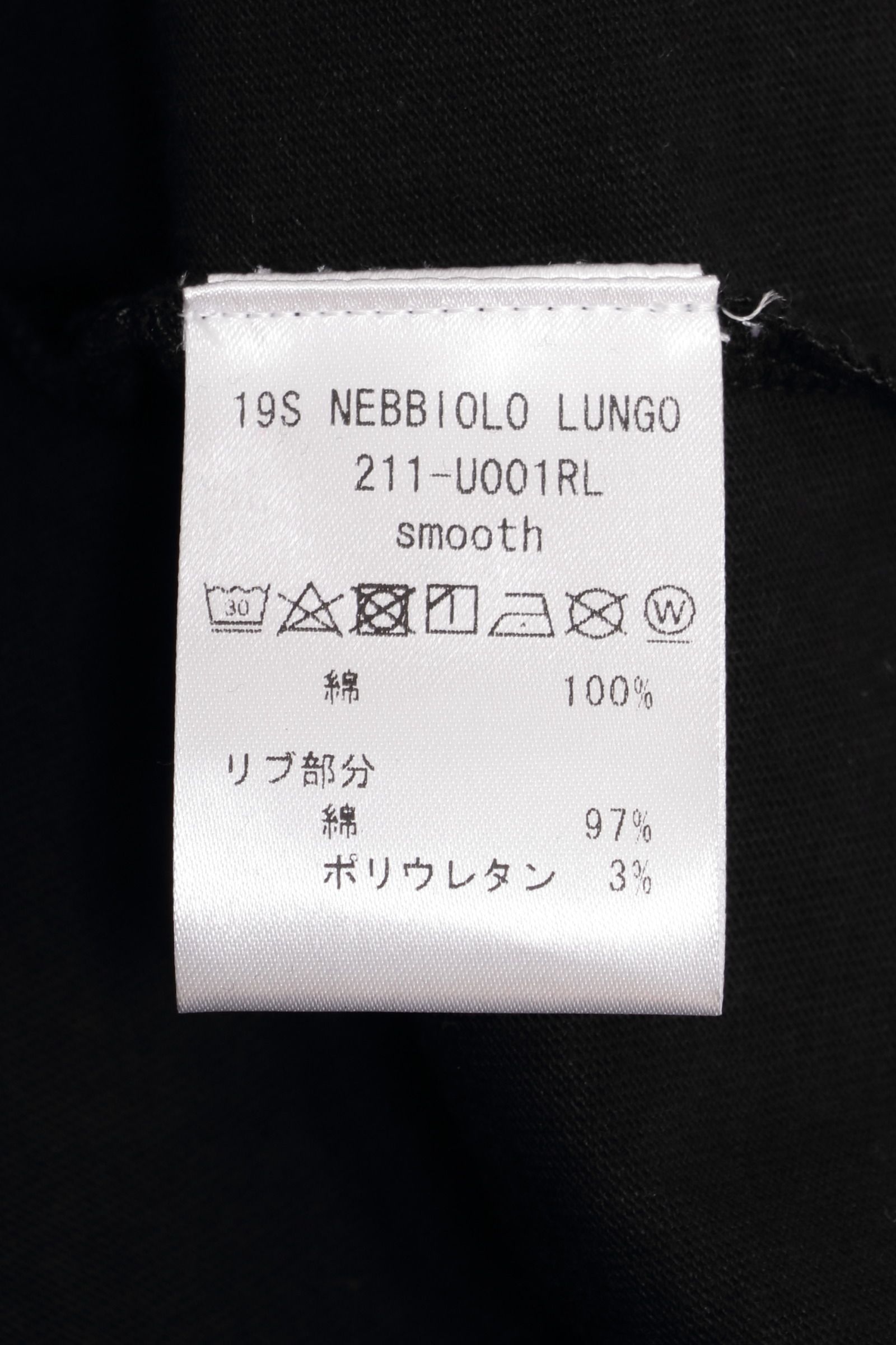 NEBBIOLO LUNGO コットン クルーネック 長袖 カットソー / ブラック