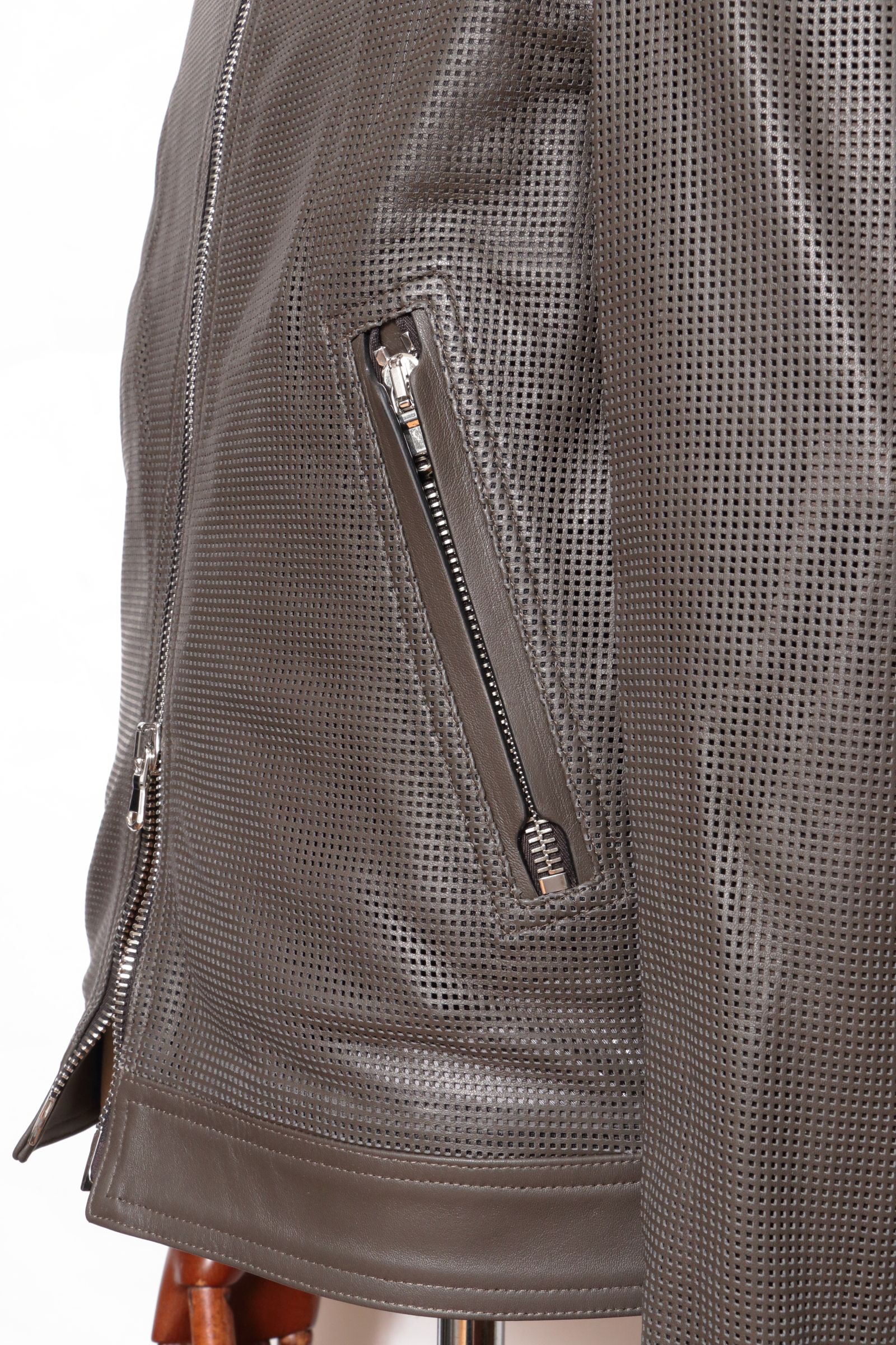 【干場義雅氏別注】H CLASSICA PUNCHING パンチングラム レザージャケット / FANGO グレイッシュブラウン