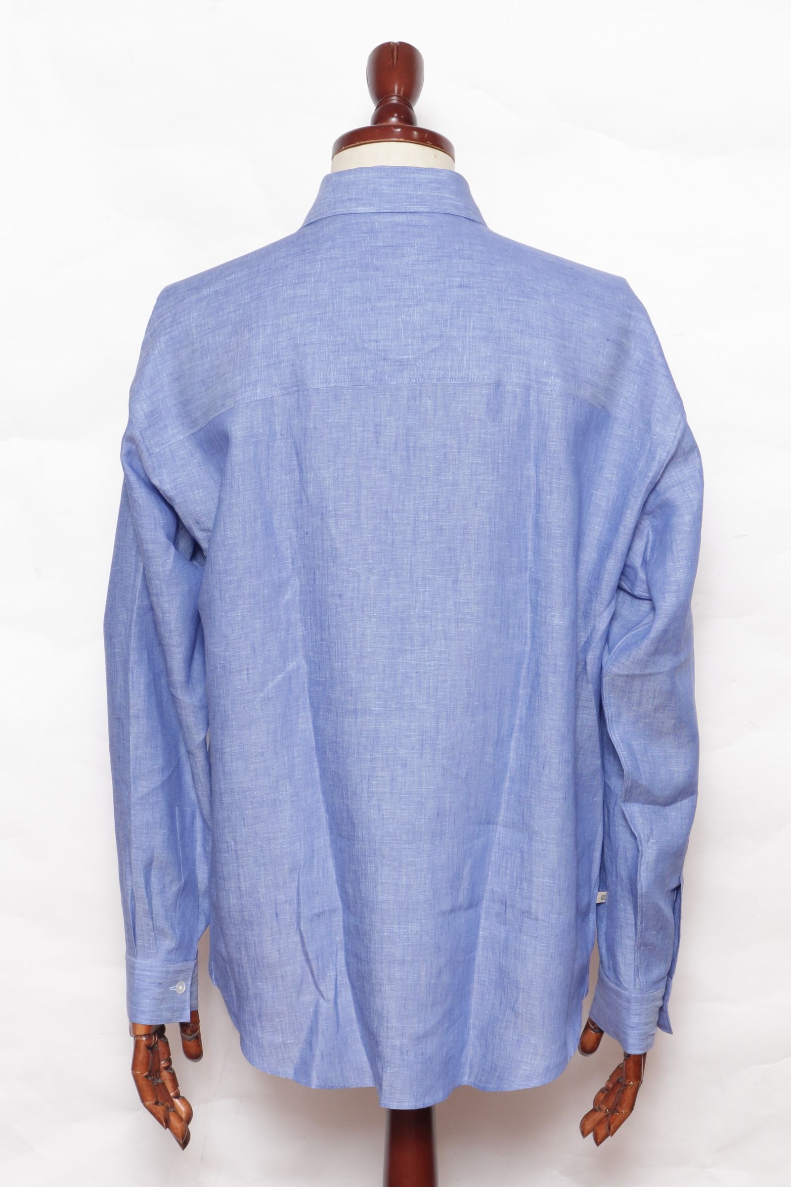 ALBINI LINEN POOL SIDE SHIRT アルビニ社 リネン カプリシャツ / ブルー