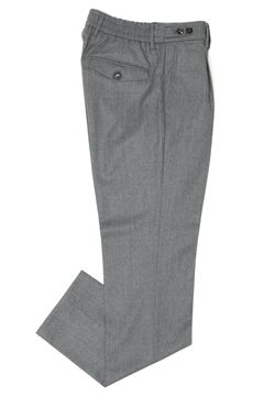 BERTO ベルト カノニコ社製ウールサキソニー 1プリーツ バックシャーリング テーパードパンツ / GREYグレー
