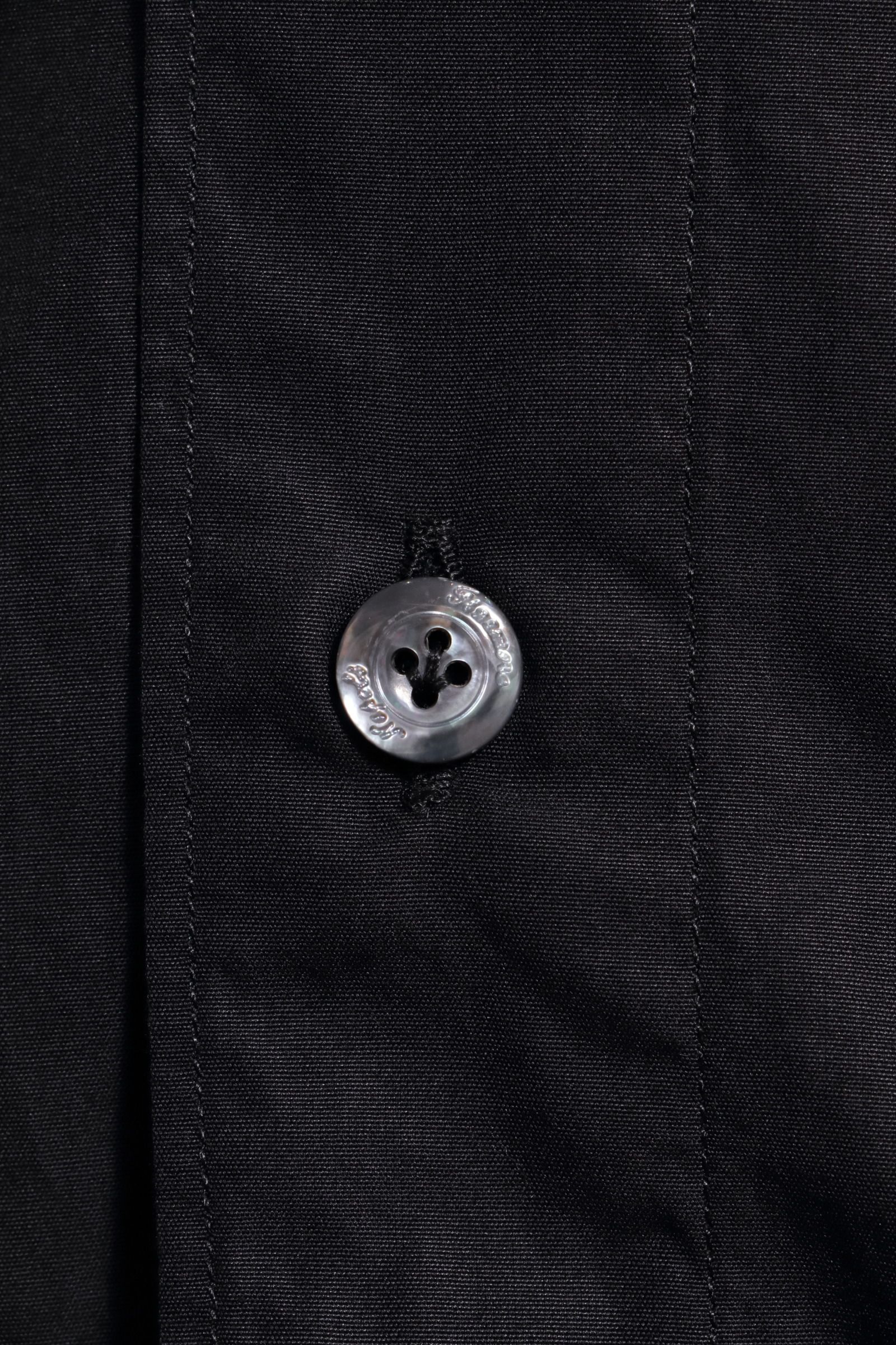 SIMONE シモーネ / INTERNO インテルノ  ウォッシュドコットン ブロード カッタウェイ シャツ / ブラック