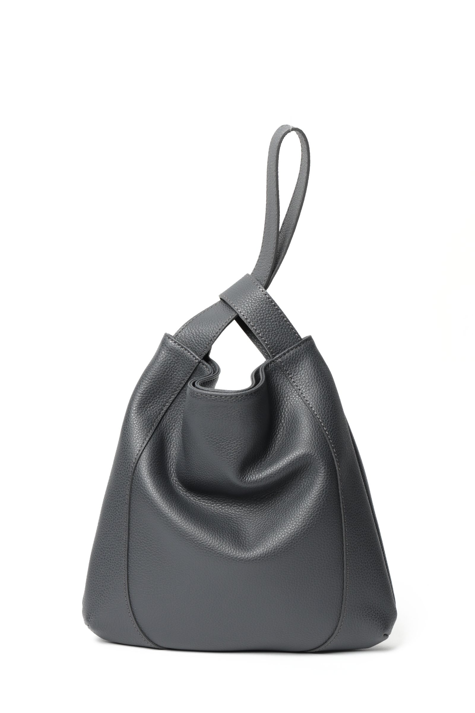 イタリアン シュリンクレザー ワンハンドルバッグ  / チャコールグレー