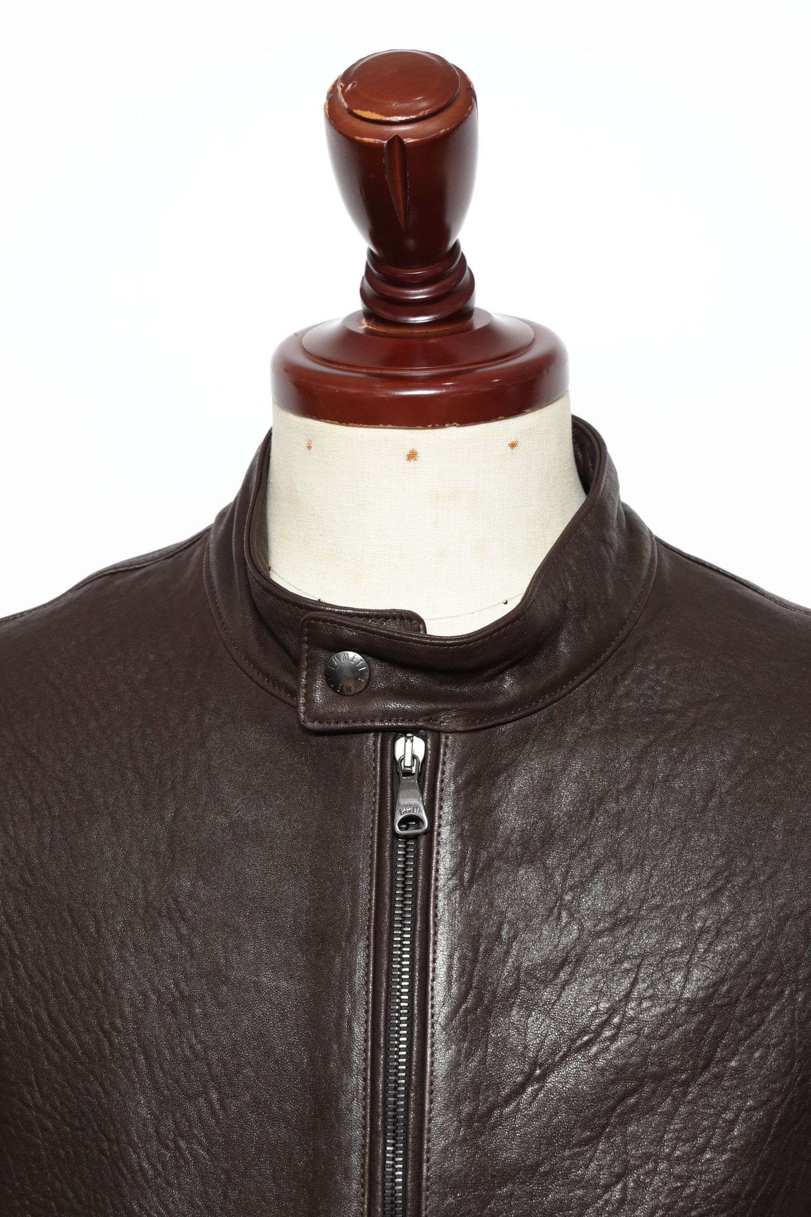 【数量限定】JURI SP NUOVA ZELANDA ニュージーランド産 ラムレザー シングル ライダース レザージャケット  / MARRON ダークブラウン