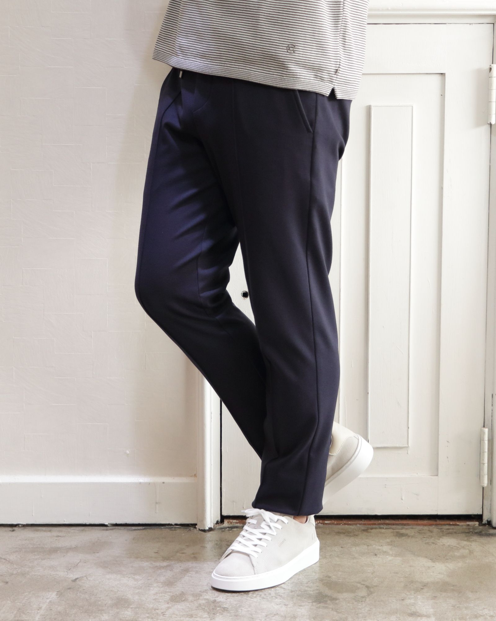 COLONY CLOTHING ボーダーカットソーを使用したシンプルカジュアル