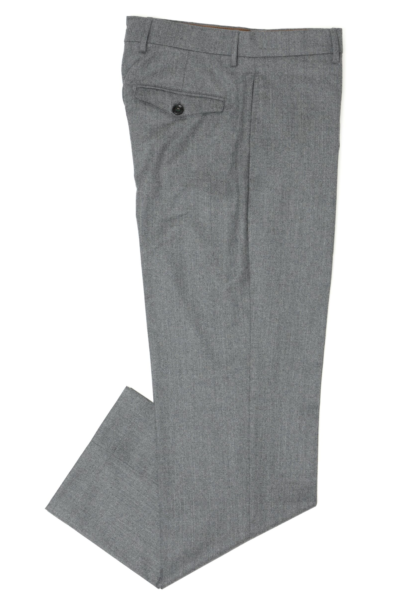 LUCANO LONG ルカーノロング カノニコ社製ウールサキソニー ワイドパンツ / GREYグレー