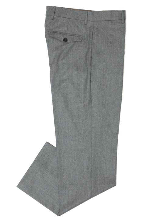 LUCANO LONG ルカーノロング カノニコ社製ウールサキソニー ワイドパンツ / GREYグレー