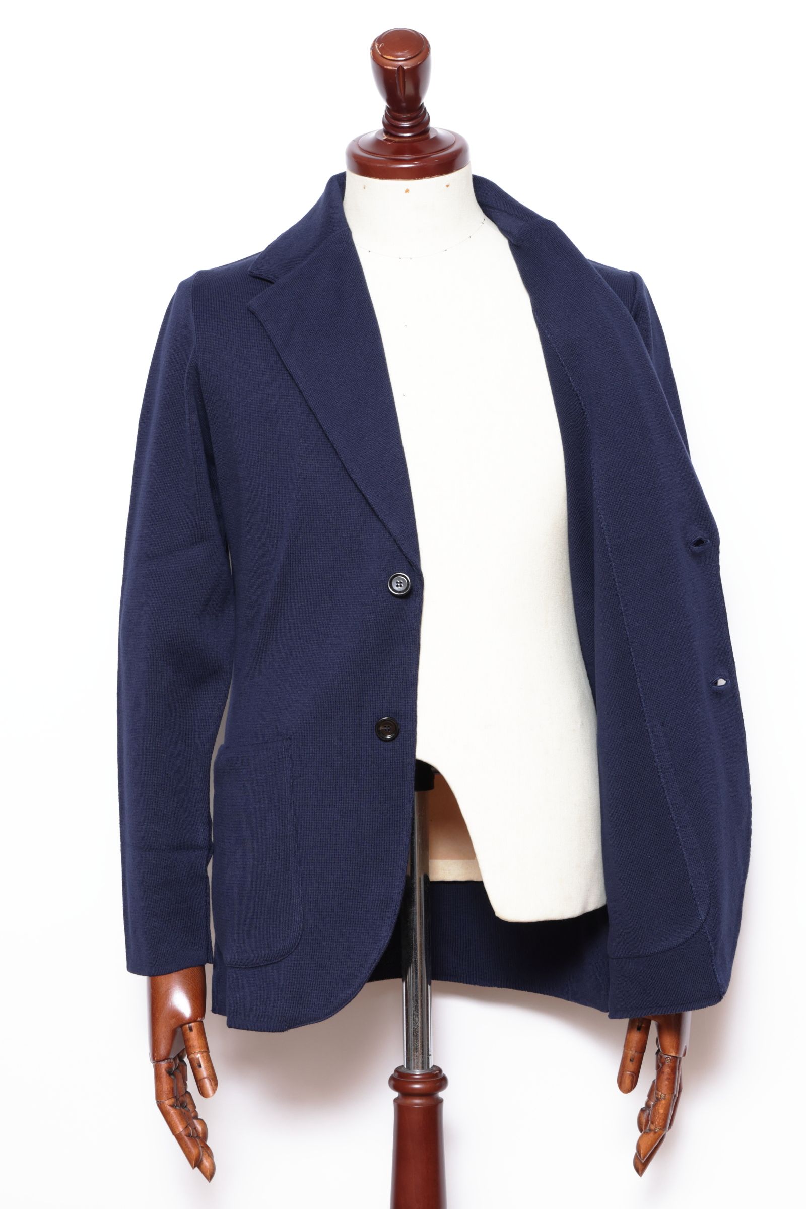 ALJM コットン ニット 2B ジャケット  / ネイビー 0850