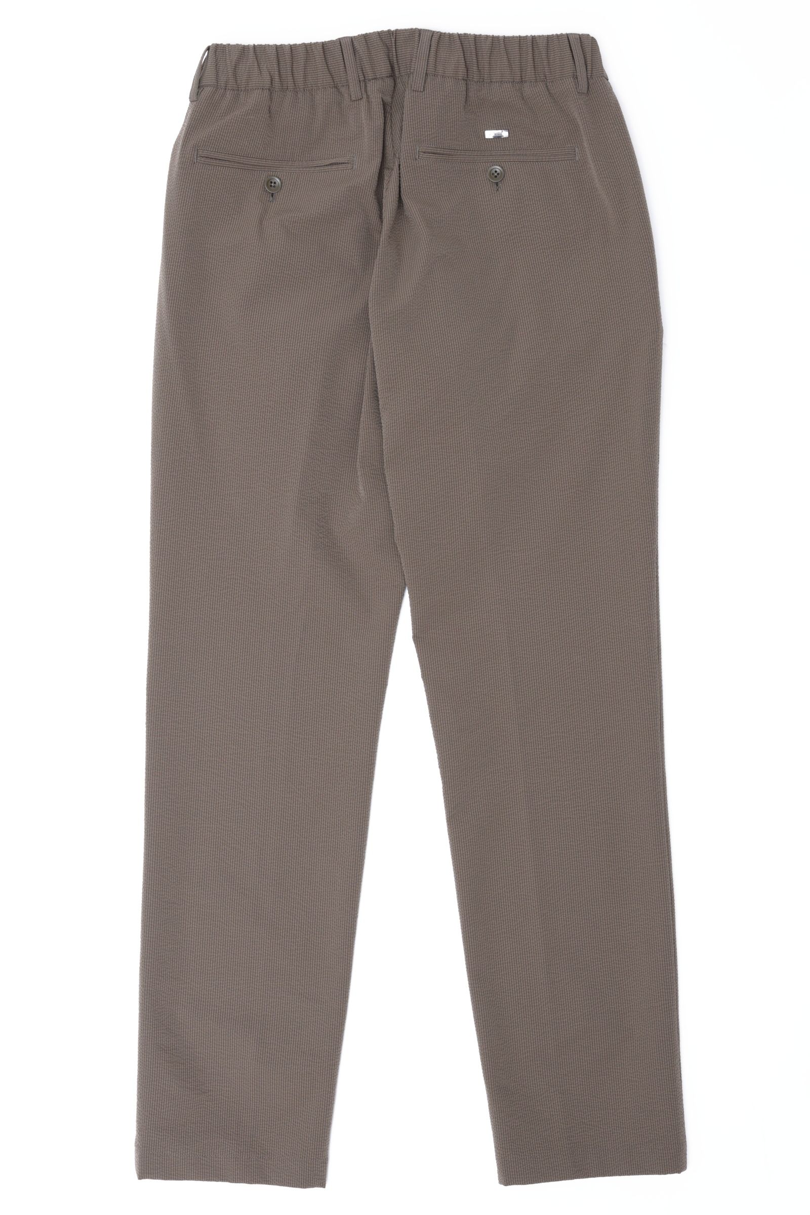 PT000093U 撥水ポリエステル シアサッカー 1プリーツ テーパード シャーリングパンツ / 7745 カーキ