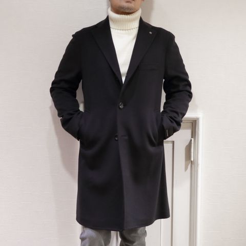 "TAGLIATORE"カシミアチェスターコートを使用したスポルベリーノスタイル