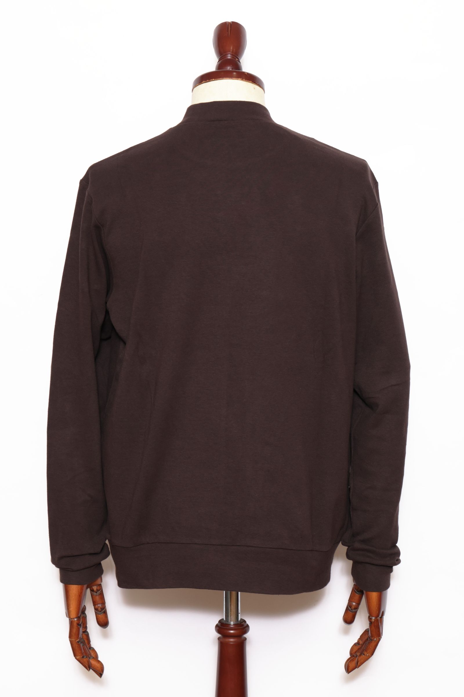 【サイズ50まで】FIANO LUNGO rib jersey コットン リブジャージ モックネック 長袖 カットソー / ダークブロンズ 180