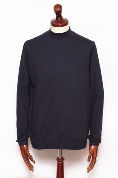FIANO LUNGO コットン モックネック 長袖 カットソー / ネイビー