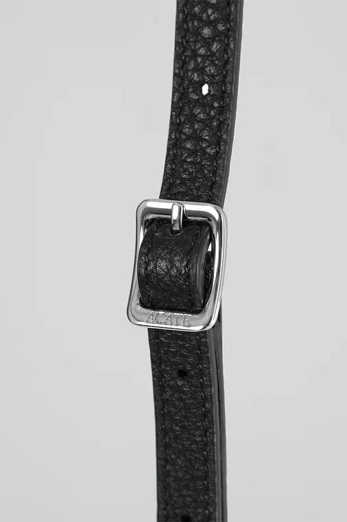 CAMMINARE カンミナーレ  カーフ シュリンクレザー フラップ付きショルダーバッグ / ブラック
