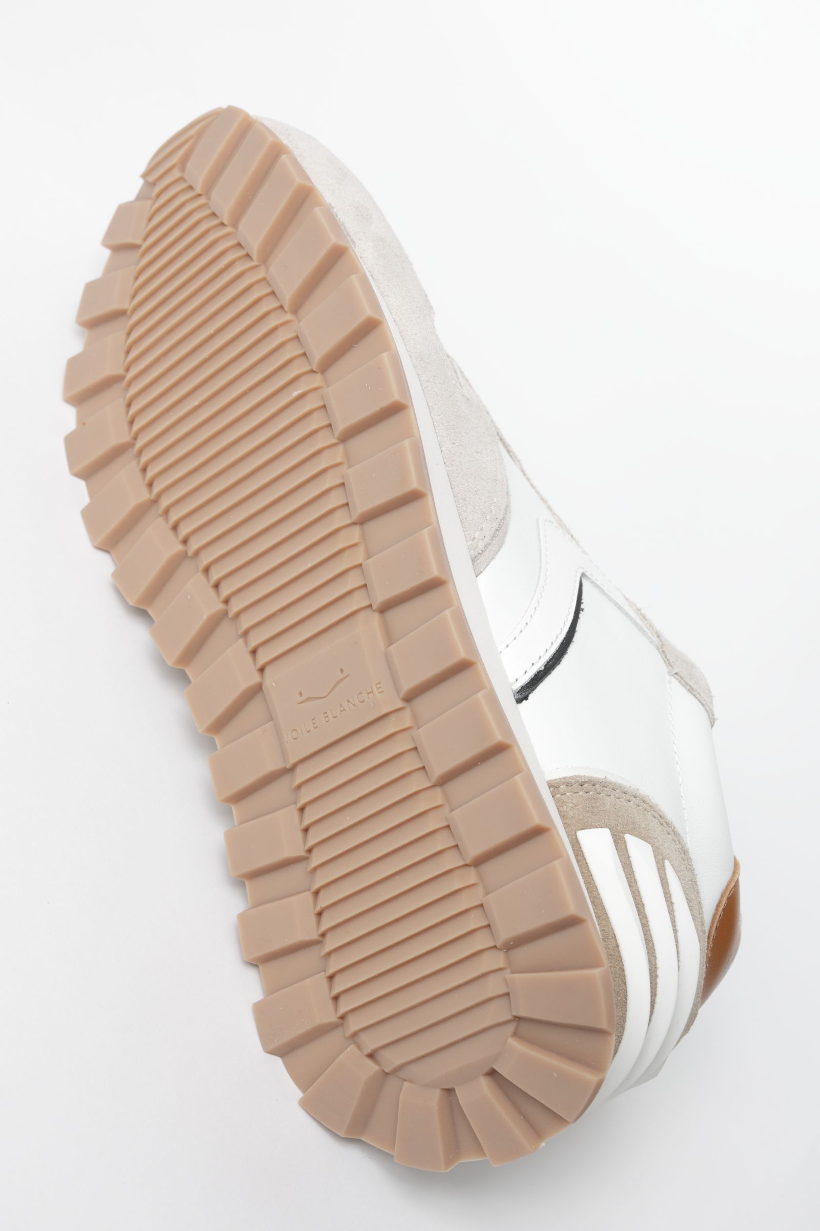 PARIS POWER レザー × ナイロン スニーカー  / ホワイト × グレー