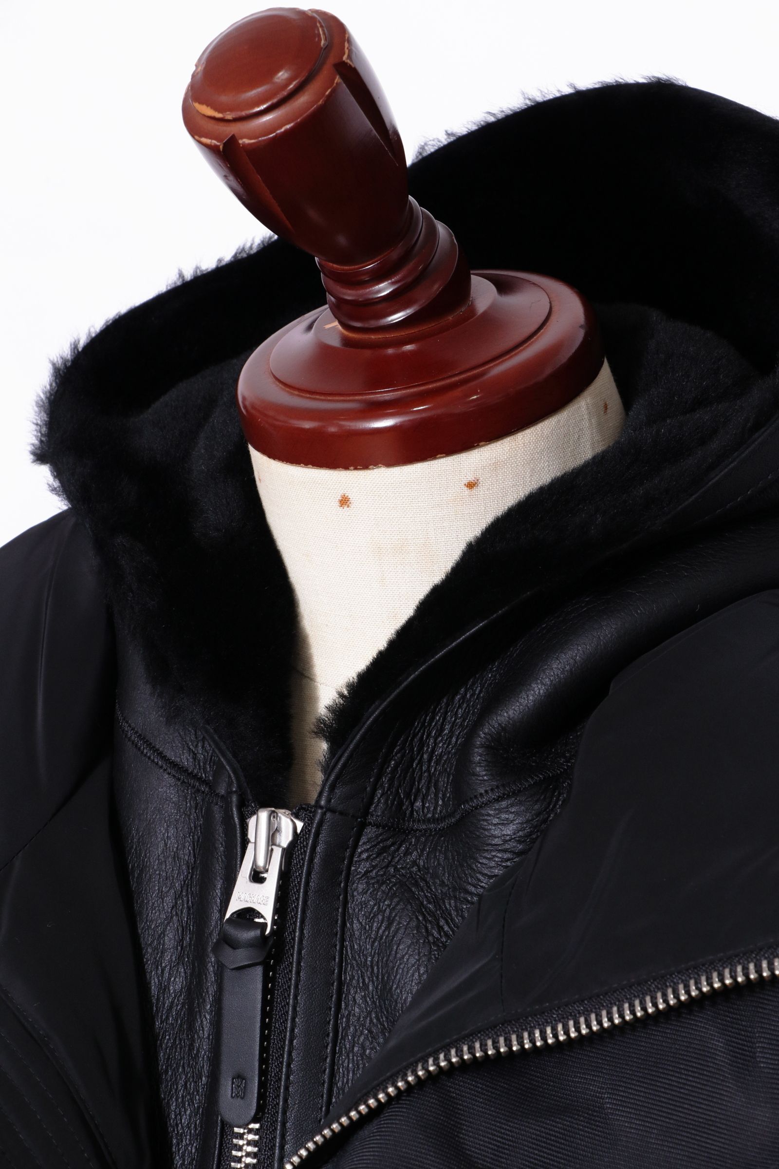 RILEY  ムートンコンビ ハイブリッド ダウンジャケット / ブラック