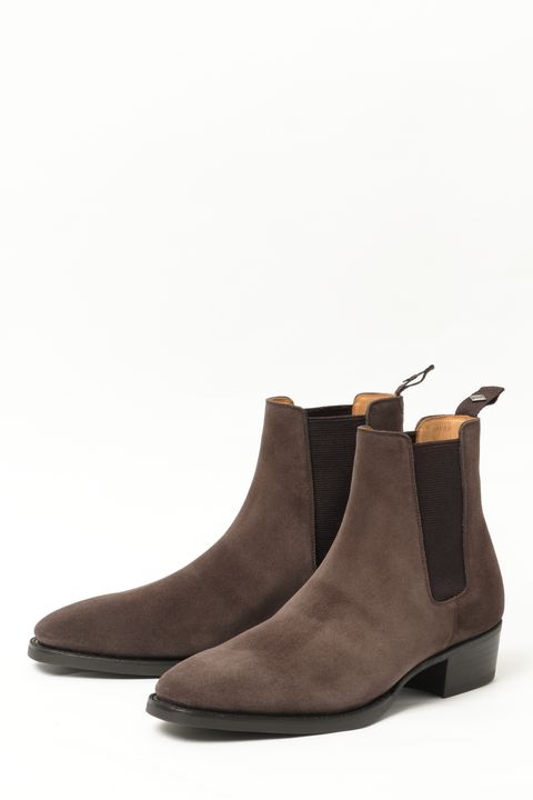 《BEKKU HOMME別注》フレックス ビブラムソール スエード サイドゴア ブーツ ボロネーゼ式グッドイヤーウェルテッド製法 / ダークブラウン