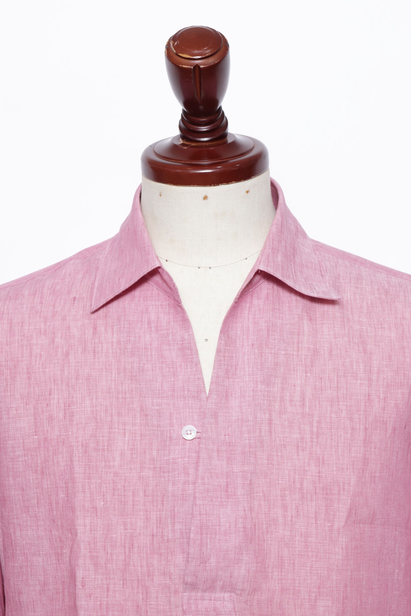 ALBINI LINEN POOL SIDE SHIRT アルビニ社 リネン カプリシャツ / ピンク